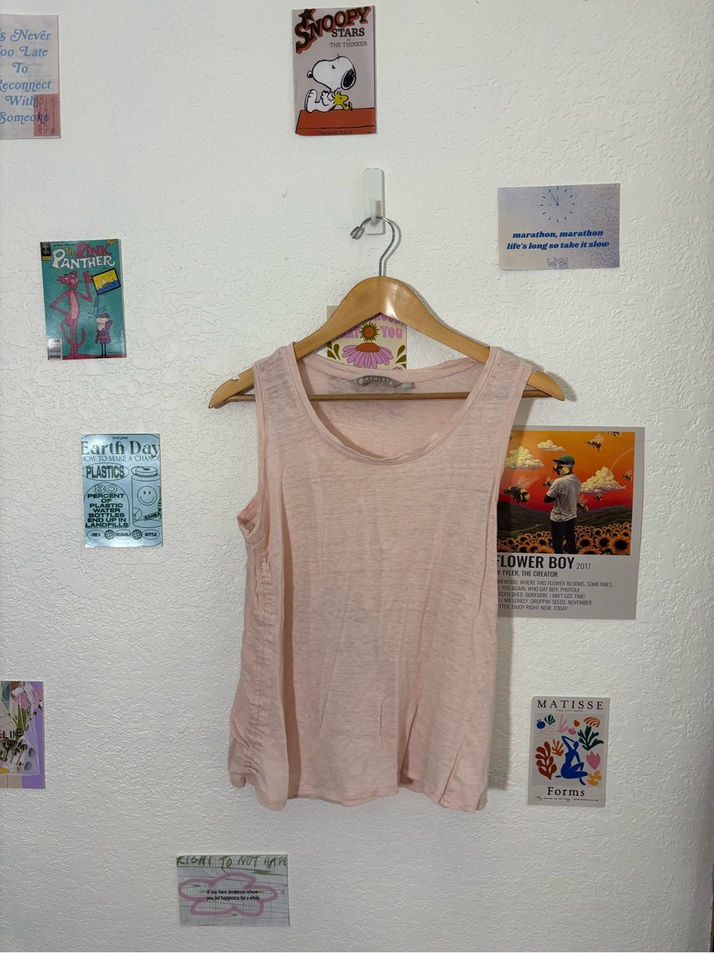 Athleta Light Pink Scoop Neck Tank Top